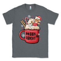 Charcoal Heather merry and bright Classic Tee - MaliasSmallBusiness