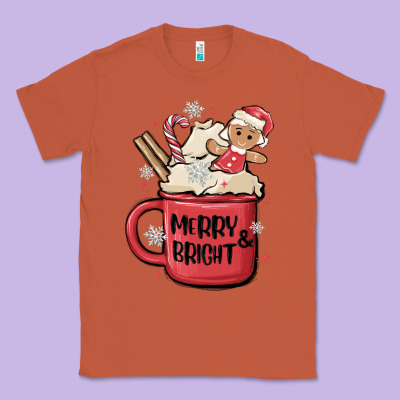 Merry And Bright Classic Tee Designed By Maliassmallbusiness