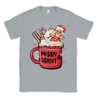 Heather Grey merry and bright Classic Tee - MaliasSmallBusiness