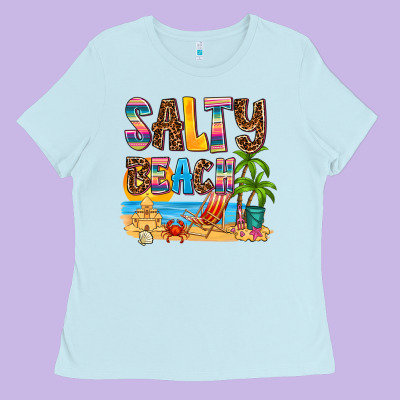 Salty Beach Ladies Tee Designed By Adodesignshop