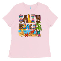 Bubblegum Pink salty beach Ladies Tee - AdoDesignShop