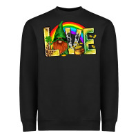 Black St. Patricks Love With Gnome Heavyweight Sweatshirt - BundleAndBundleShop