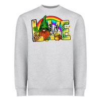 Heather Grey St. Patricks Love With Gnome Heavyweight Sweatshirt - BundleAndBundleShop