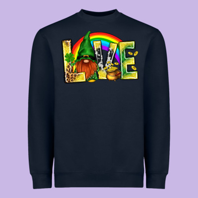St. Patricks Love With Gnome Heavyweight Sweatshirt Designed By Bundleandbundleshop