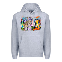 Heather Grey love easter Premium Hoodie - CowGirlArtShop