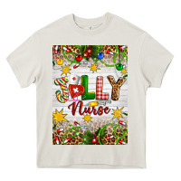 Cream Christmas Jolly Nurse Heavy Core Tee - Artiststas