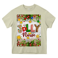 Mossy Christmas Jolly Nurse Heavy Core Tee - Artiststas