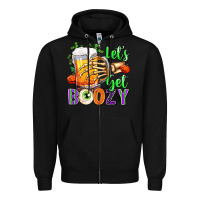 Black Lets Get Boozy Zipper Hoodie - texasbilliewilder