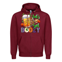 Burgundy Lets Get Boozy Zipper Hoodie - texasbilliewilder