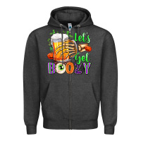 Charcoal Heather Lets Get Boozy Zipper Hoodie - texasbilliewilder