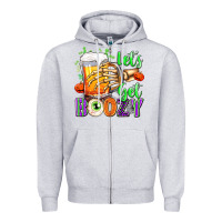 Heather Grey Lets Get Boozy Zipper Hoodie - texasbilliewilder
