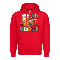 Red Lets Get Boozy Zipper Hoodie - texasbilliewilder