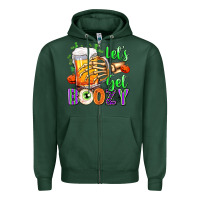 Sports Green Lets Get Boozy Zipper Hoodie - texasbilliewilder
