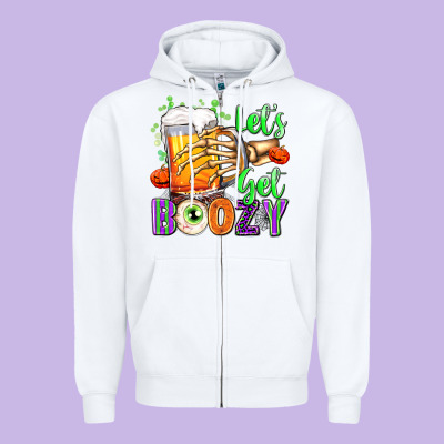 Lets Get Boozy Zipper Hoodie Designed By Texasbilliewilder