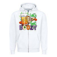 White Lets Get Boozy Zipper Hoodie - texasbilliewilder