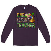 Plum One Lucky Teacher St. Patricks Long Sleeve Tee - BundleAndBundleShop
