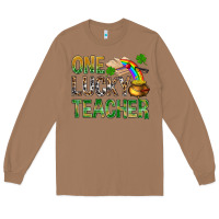 Toasted Coconut One Lucky Teacher St. Patricks Long Sleeve Tee - BundleAndBundleShop