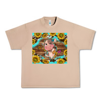 Burro western cute cow with sunflower Urban Heavy Tee - NancyCooperArtShop
