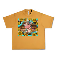Peanut Butter western cute cow with sunflower Urban Heavy Tee - NancyCooperArtShop