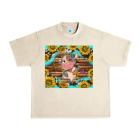 Sandshell western cute cow with sunflower Urban Heavy Tee - NancyCooperArtShop
