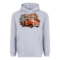 Heather Grey merry christmas truck Heavyweight Hoodie - CowGirlArtShop