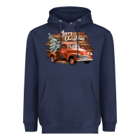 Navy merry christmas truck Heavyweight Hoodie - CowGirlArtShop
