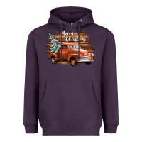 Plum merry christmas truck Heavyweight Hoodie - CowGirlArtShop