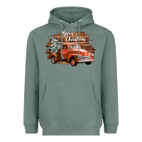 Sage merry christmas truck Heavyweight Hoodie - CowGirlArtShop