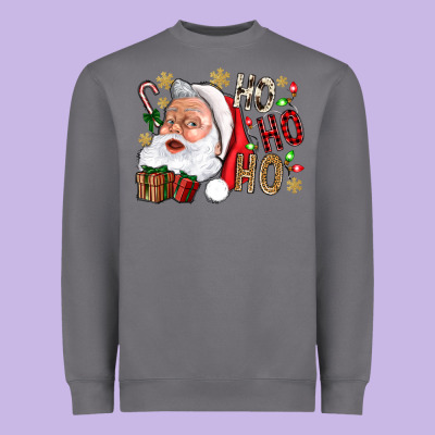 Santa Ho Ho Ho With Gift Box Heavyweight Sweatshirt Designed By Bundleandbundleshop