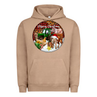 Pigment Burro Merry Christmas Farm Animals Urban Hoodie - FaDigitalArtStudio
