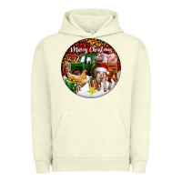 Pigment Pistachio Merry Christmas Farm Animals Urban Hoodie - FaDigitalArtStudio