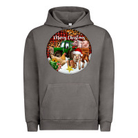 Pigment Tornado Merry Christmas Farm Animals Urban Hoodie - FaDigitalArtStudio