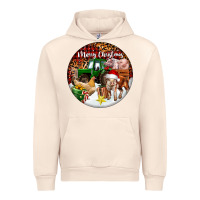 Sandshell Merry Christmas Farm Animals Urban Hoodie - FaDigitalArtStudio