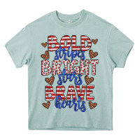 Bold Stripes Bright Stars Brave Hearts Heavy Core Tee | Teevron