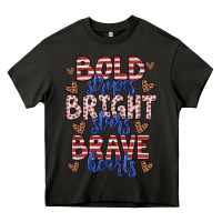 Asphalt bold stripes bright stars brave hearts Heavy Core Tee - JahusDesignShop