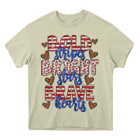 Mossy bold stripes bright stars brave hearts Heavy Core Tee - JahusDesignShop
