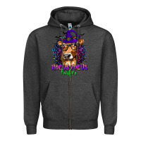 Charcoal Heather Hocus Pocus Heifer with Cow and Halloween Zipper Hoodie - texasbilliewilder