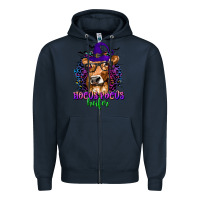 Navy Hocus Pocus Heifer with Cow and Halloween Zipper Hoodie - texasbilliewilder