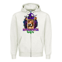 Oatmeal Heather Hocus Pocus Heifer with Cow and Halloween Zipper Hoodie - texasbilliewilder