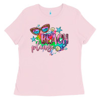 Bubblegum Pink beach please Ladies Tee - AdoDesignShop