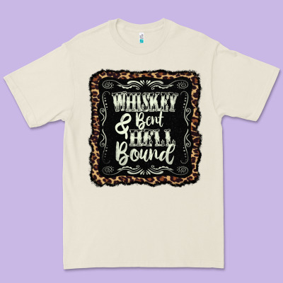Whiskey Bent Hell Bound Black Premium Tee Designed By Adodesignshop