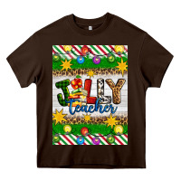 Chocolate Brown Christmas jolly teacher Heavy Core Tee - Artiststas