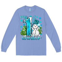 Colony Blue My 1 St Winter With Cute Snowman Long Sleeve Tee - BundleAndBundleShop
