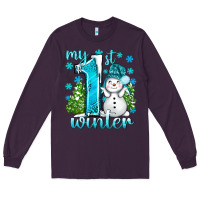 Plum My 1 St Winter With Cute Snowman Long Sleeve Tee - BundleAndBundleShop