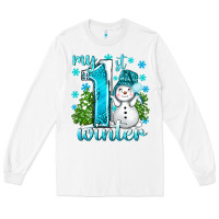 White My 1 St Winter With Cute Snowman Long Sleeve Tee - BundleAndBundleShop