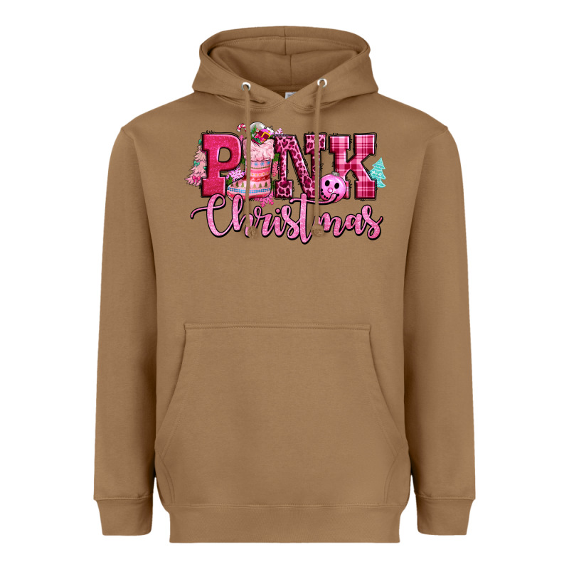 Pink Christmas Heavyweight Hoodie by CowGirlArtShop | Teevron