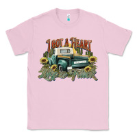 Bubblegum Pink i got a heart like a truck western sunflower Classic Tee - NancyCooperArtShop