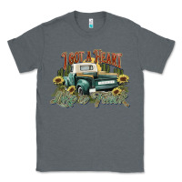 Charcoal Heather i got a heart like a truck western sunflower Classic Tee - NancyCooperArtShop