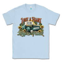 Dusty Blue i got a heart like a truck western sunflower Classic Tee - NancyCooperArtShop