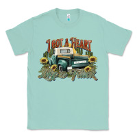 Seafoam i got a heart like a truck western sunflower Classic Tee - NancyCooperArtShop